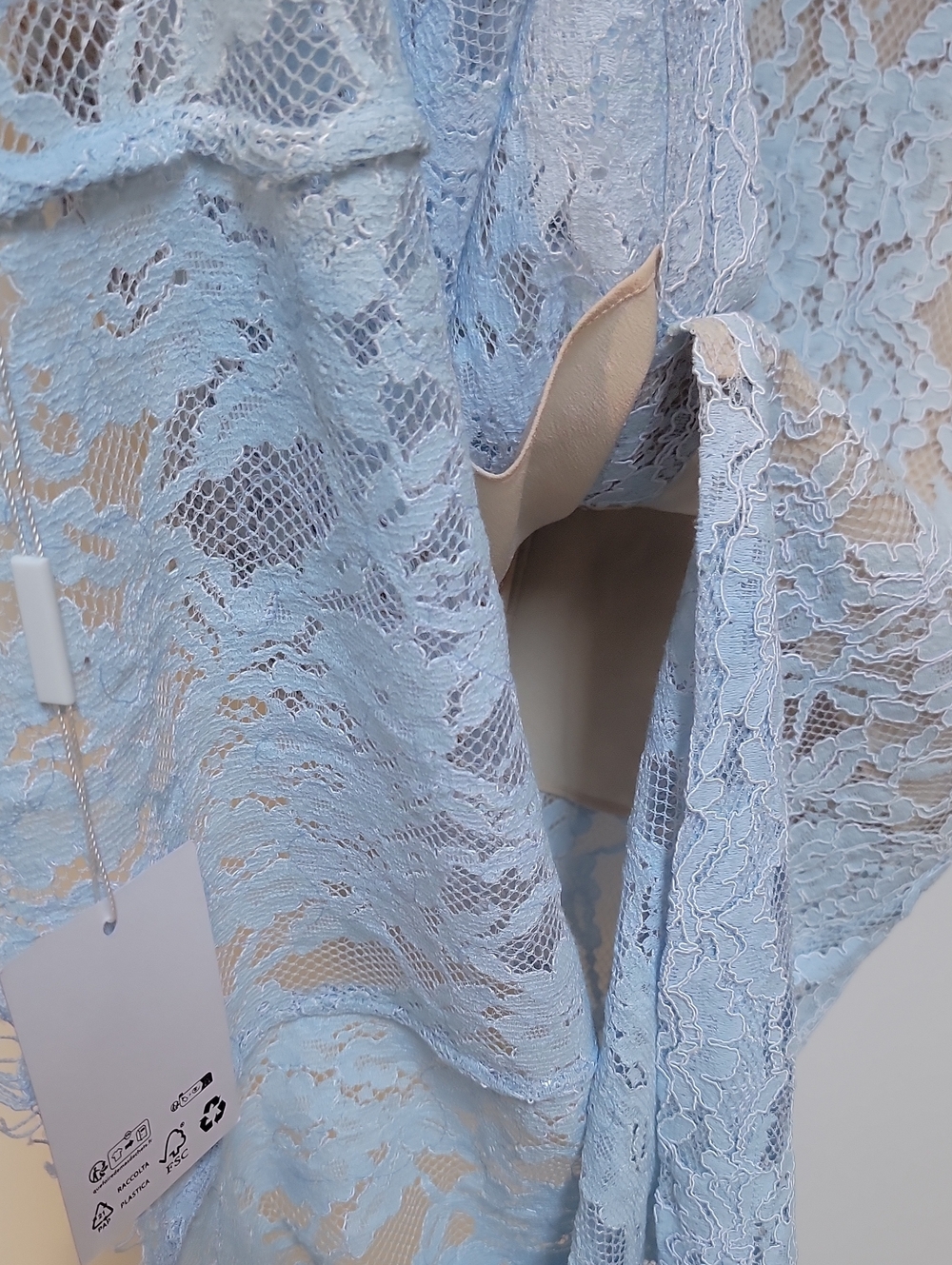 Self-Portrait Pale Blue Lace Button-Through Midi Dress - Picture 8 of 15